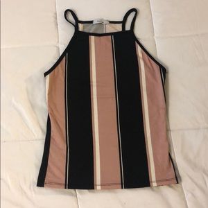 Black and Pink Striped Tank